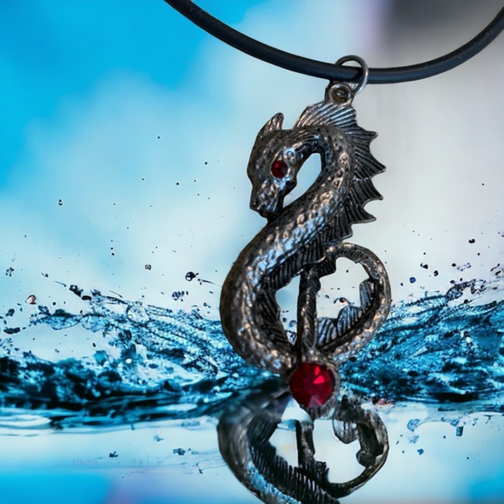 Pewter dragon choker, like new